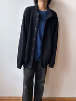 Saint James black heavy wool knit jacket , made in France - XL