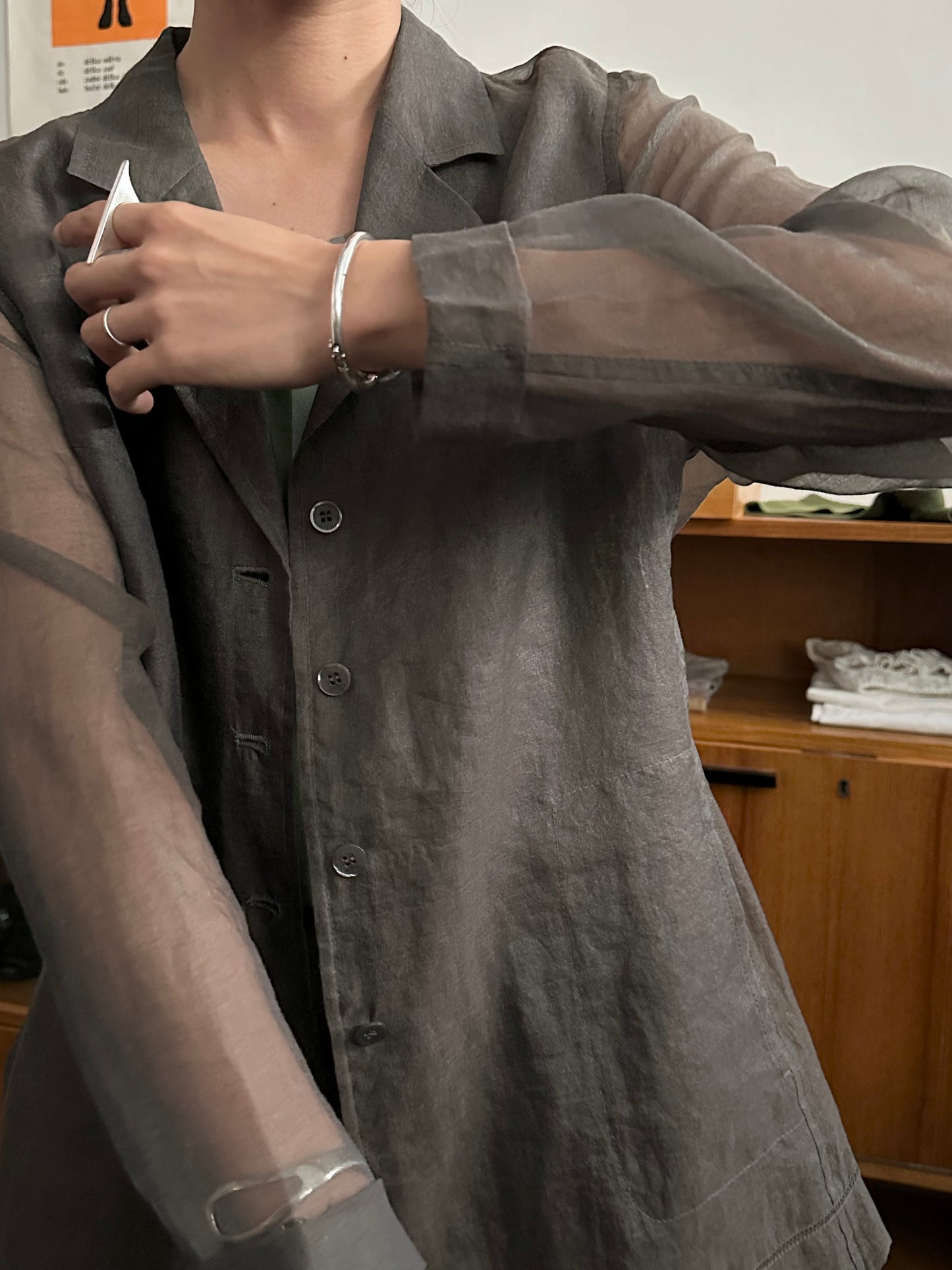 Sheer organza shirt