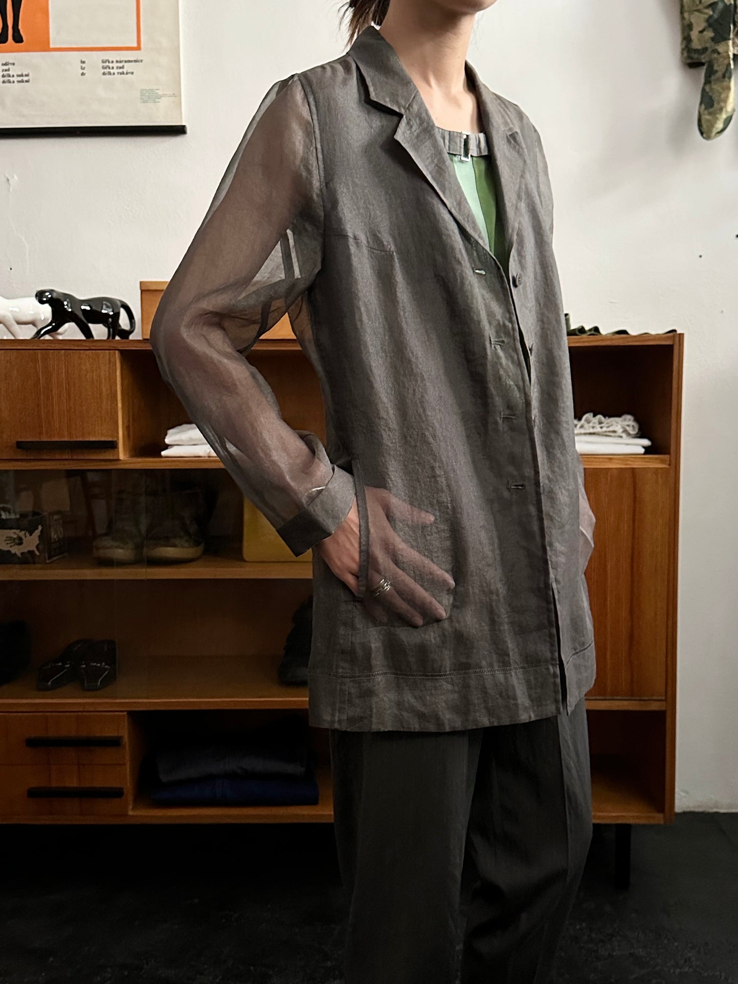 Sheer organza shirt
