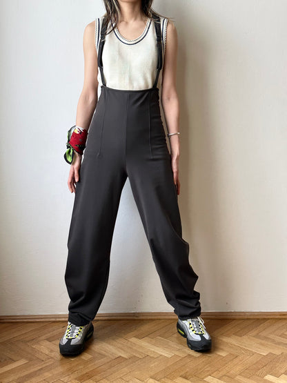 90s Marithé + François Girbaud nylon suspender pants