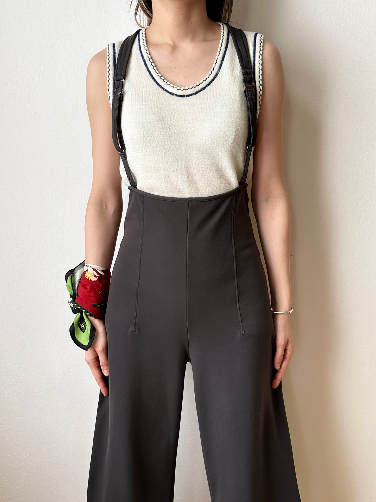 90s Marithé + François Girbaud nylon suspender pants