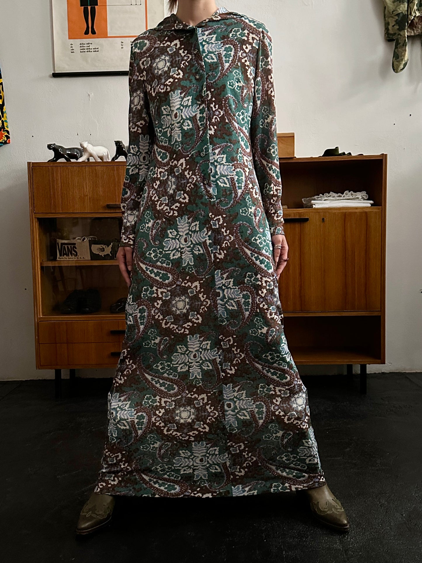 70s British hooded dress