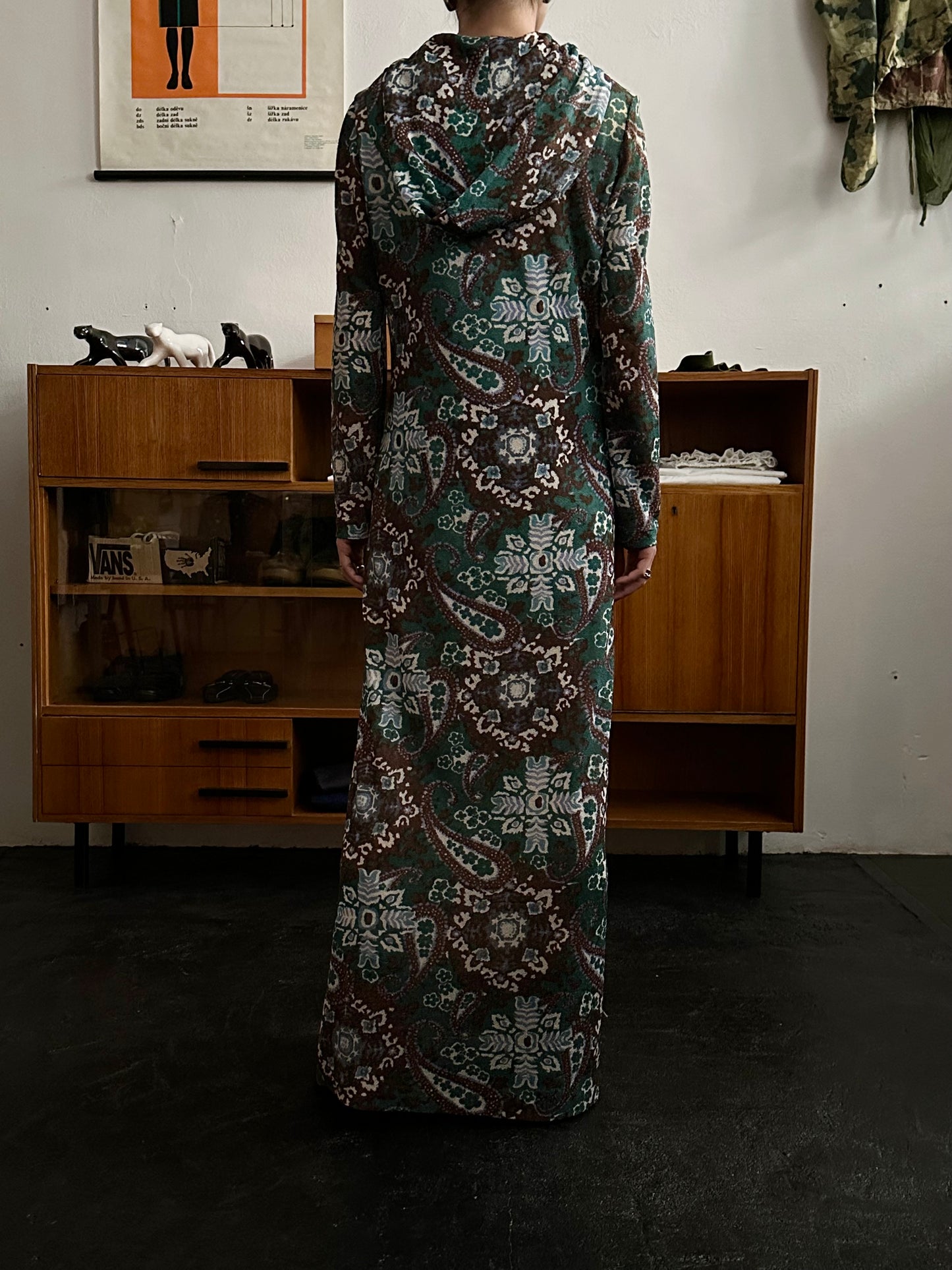 70s British hooded dress