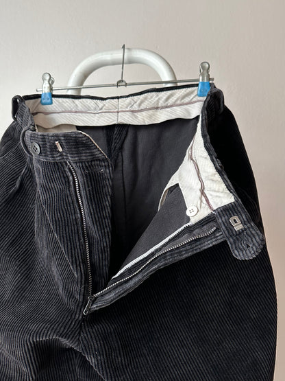 70s French black corduroy - w32