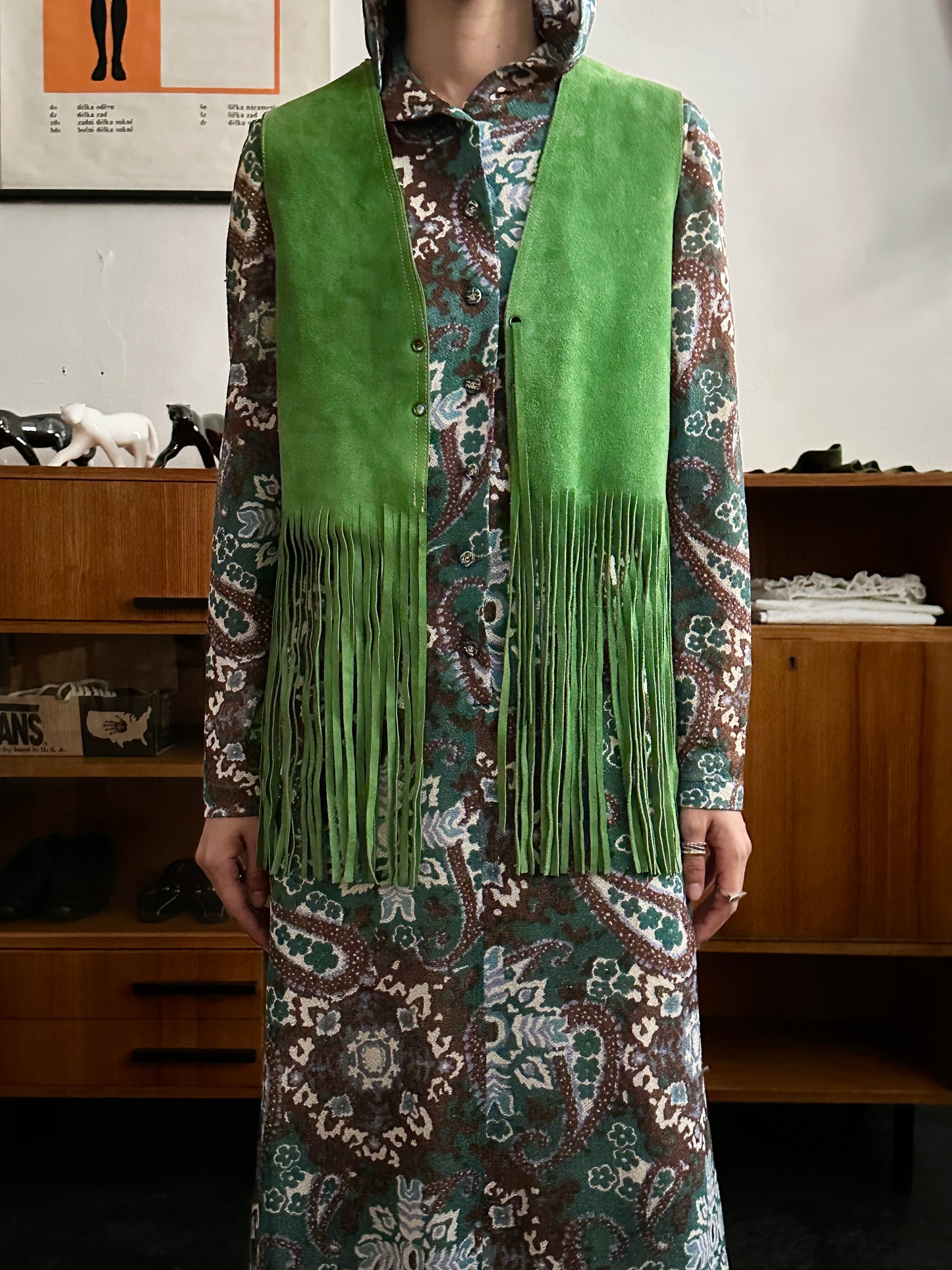 70s British hooded dress