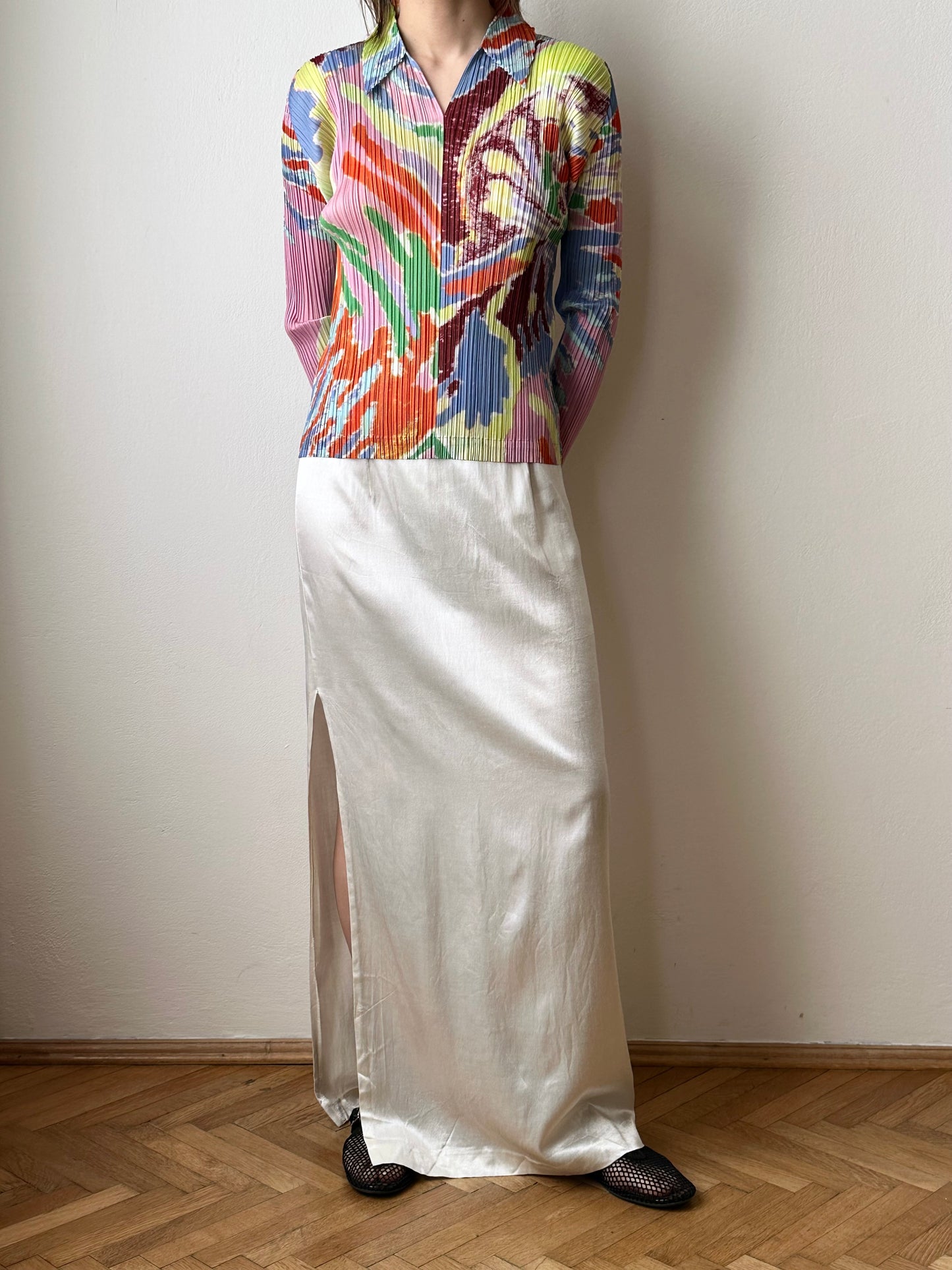 AW23 Issey Miyake PLEATS PLEASE frosty forest shirt