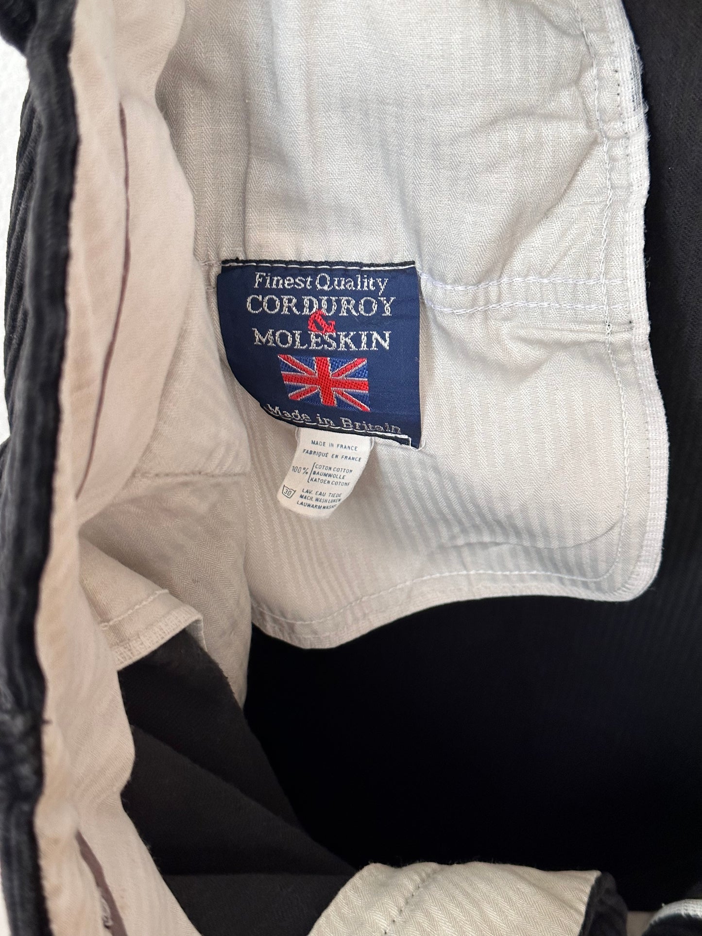 70s French black corduroy - w32