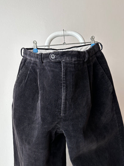 70s French black corduroy - w32