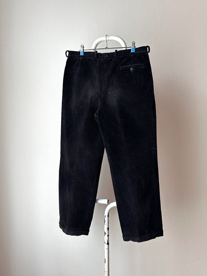 70s French black corduroy - w32