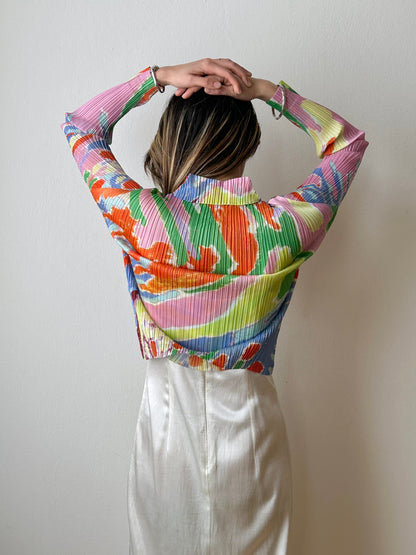 AW23 Issey Miyake PLEATS PLEASE frosty forest shirt