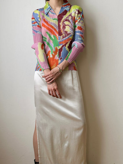 AW23 Issey Miyake PLEATS PLEASE frosty forest shirt