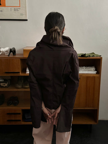 big collar brown cotton shirt