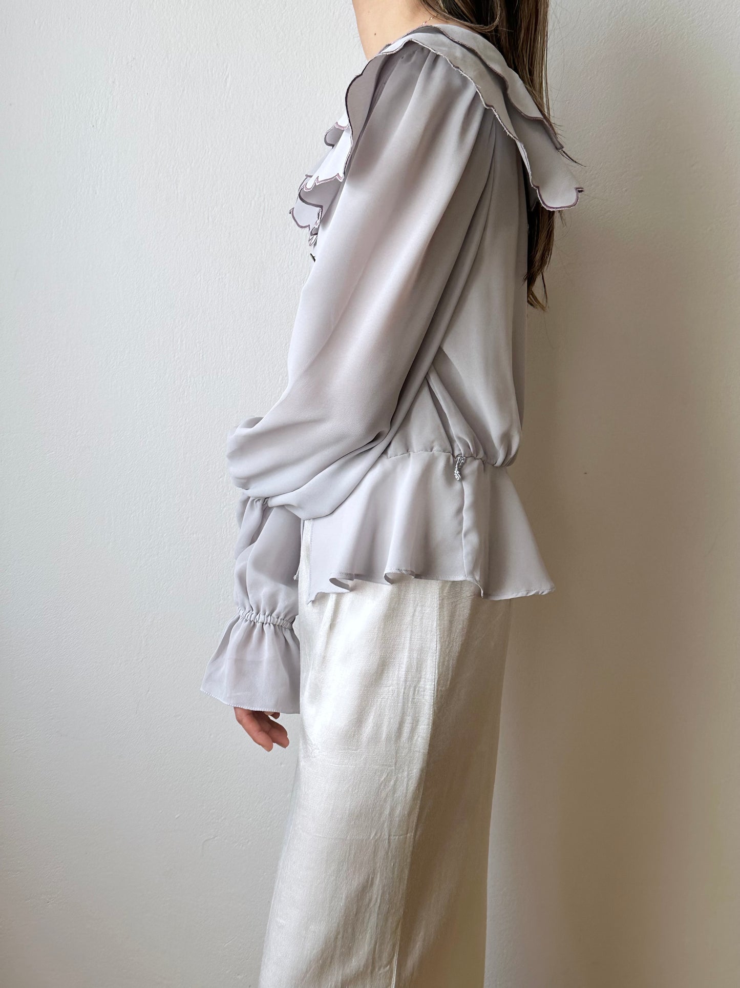 1980s Italy scallop blouse