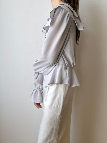 1980s Italy scallop blouse