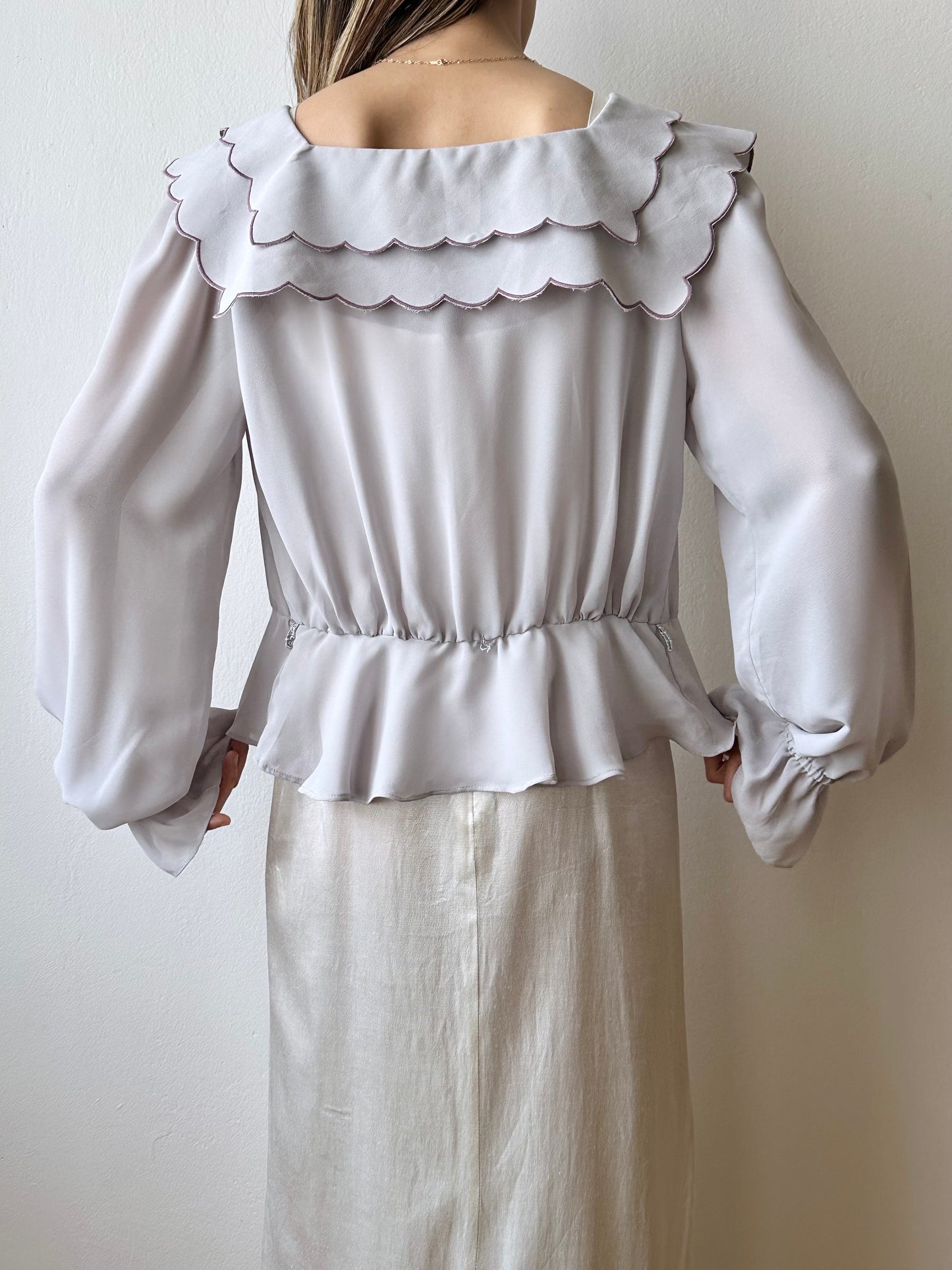 1980s Italy scallop blouse