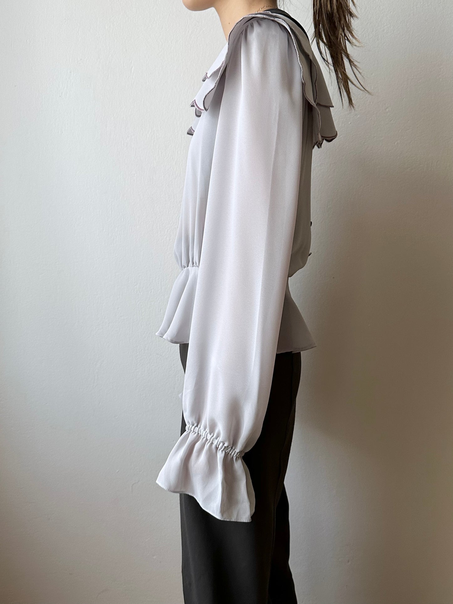 1980s Italy scallop blouse