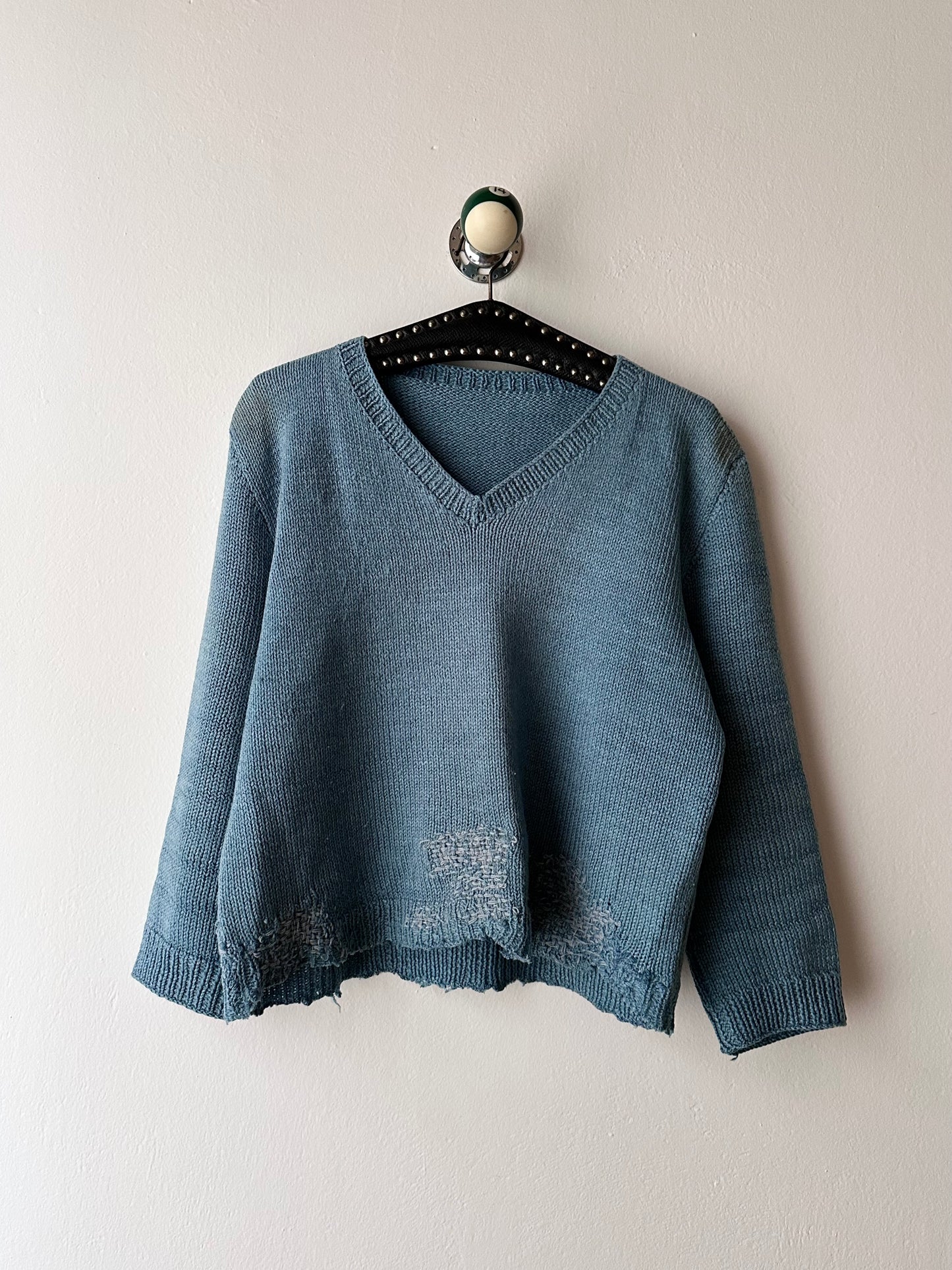French wool jumper with mendings