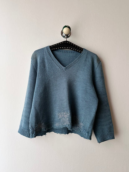 French wool jumper with mendings