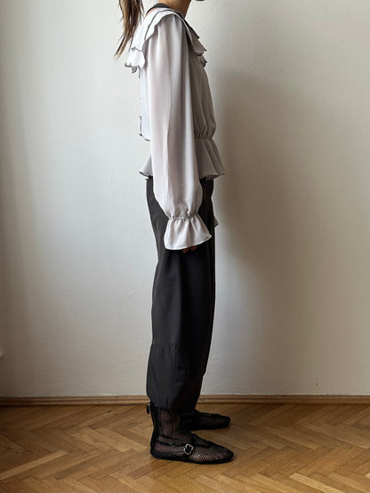 1980s Italy scallop blouse