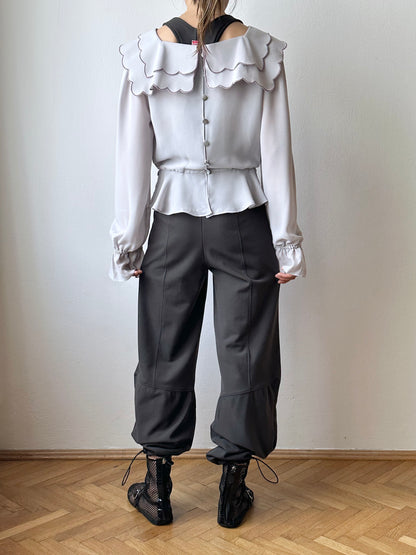 90s Marithé + François Girbaud nylon suspender pants