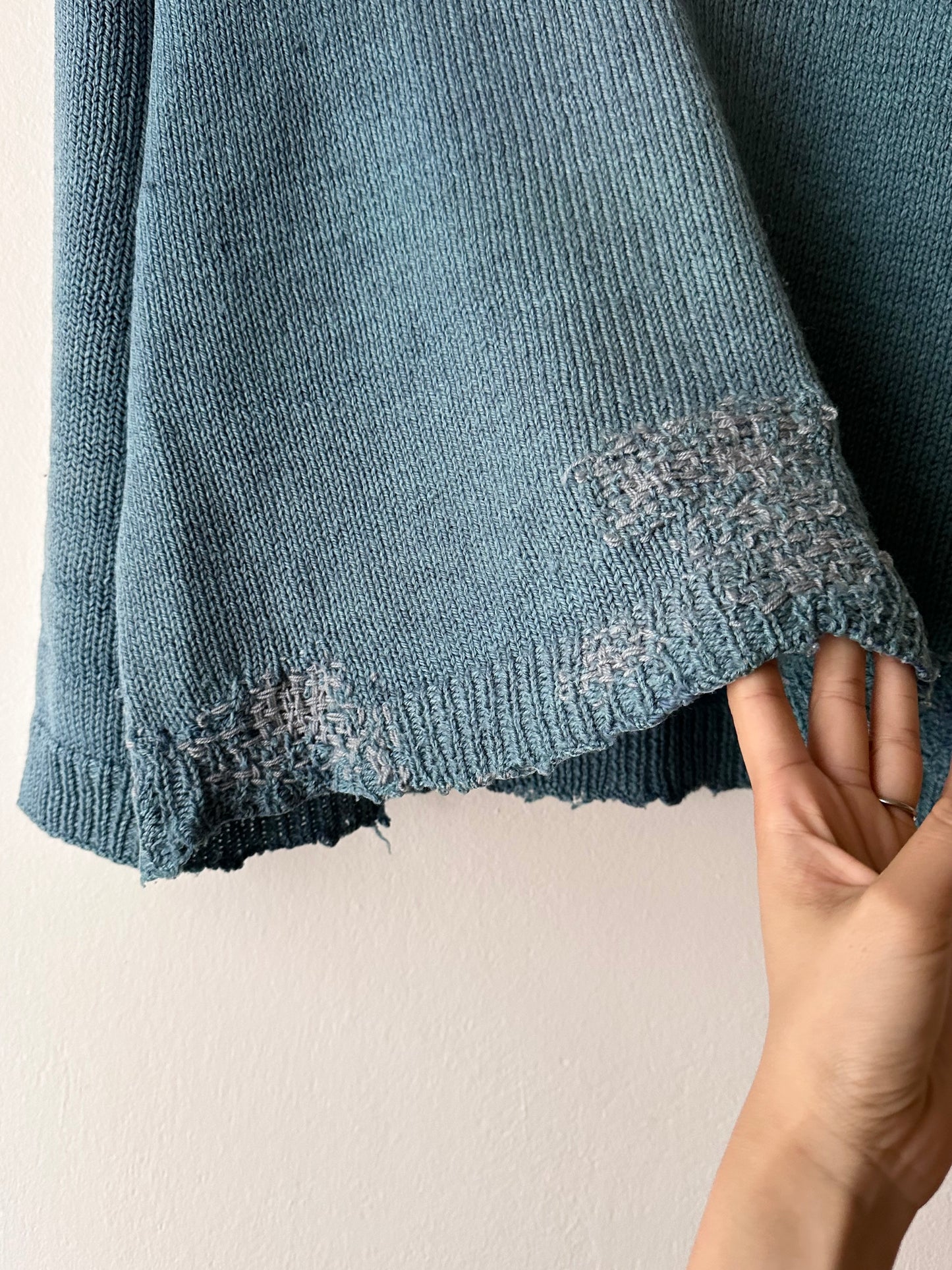 French wool jumper with mendings