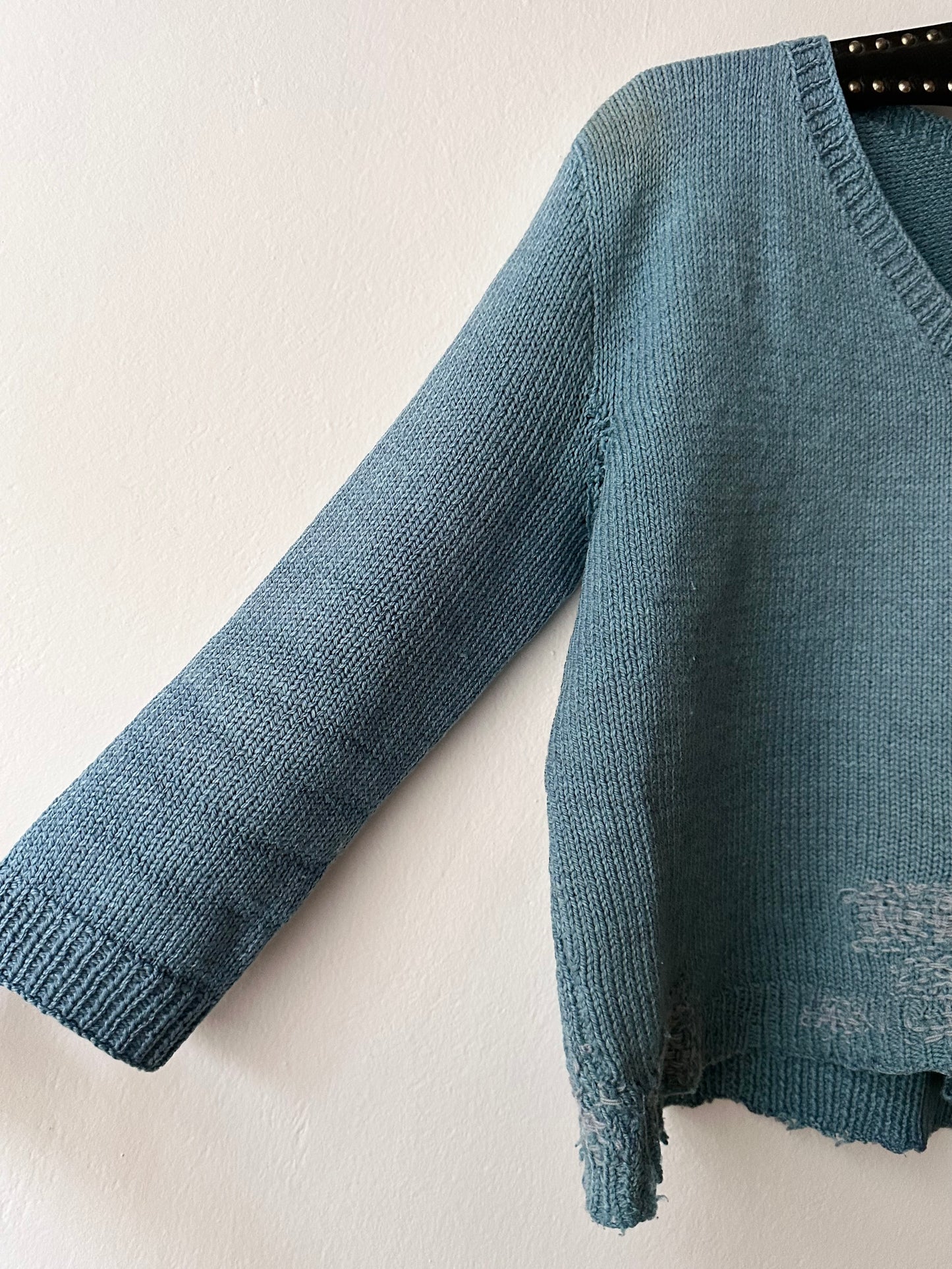 French wool jumper with mendings