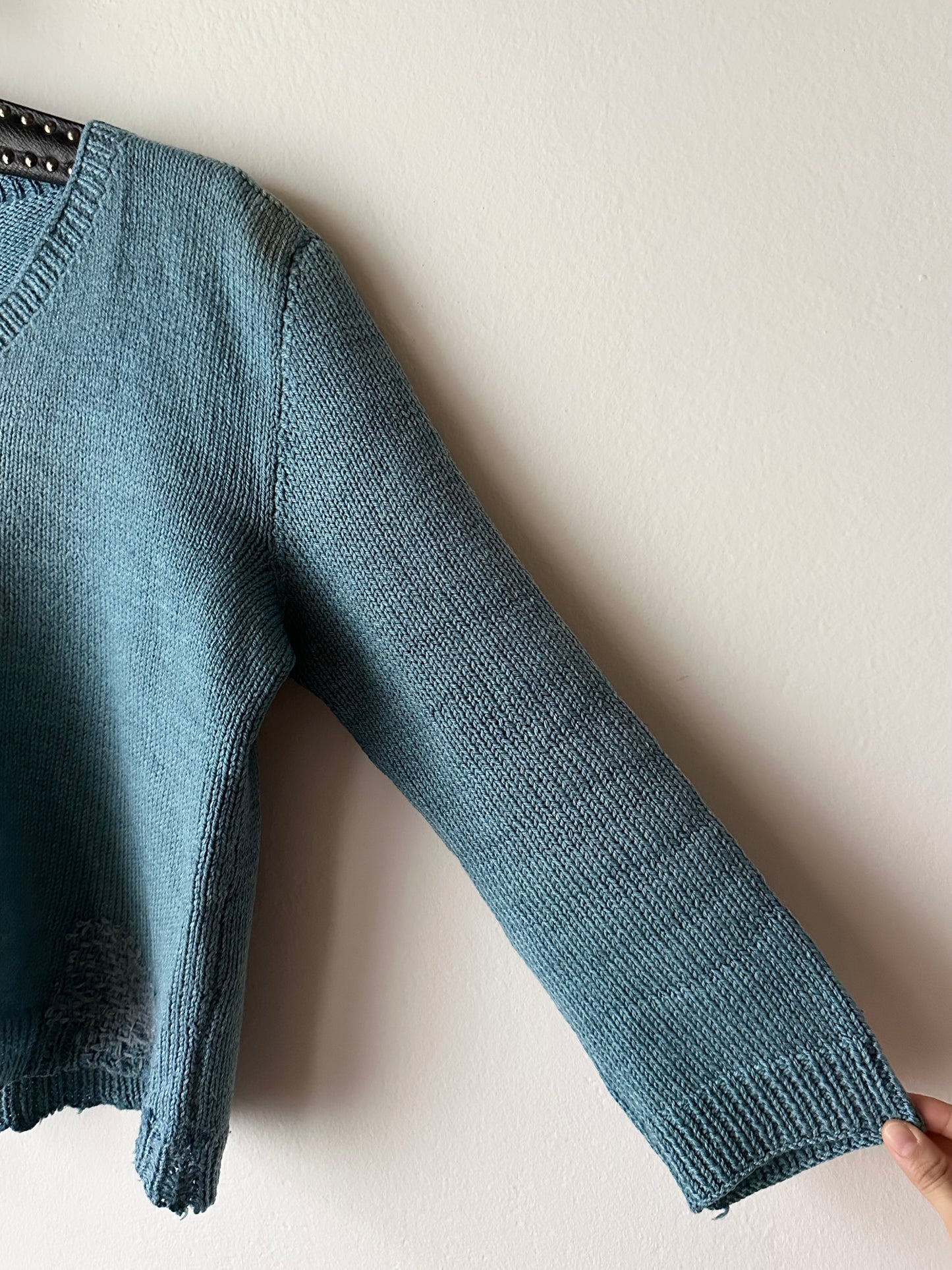 French wool jumper with mendings