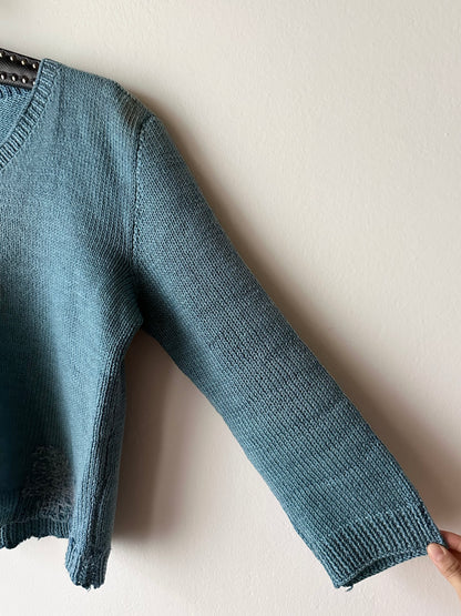 French wool jumper with mendings