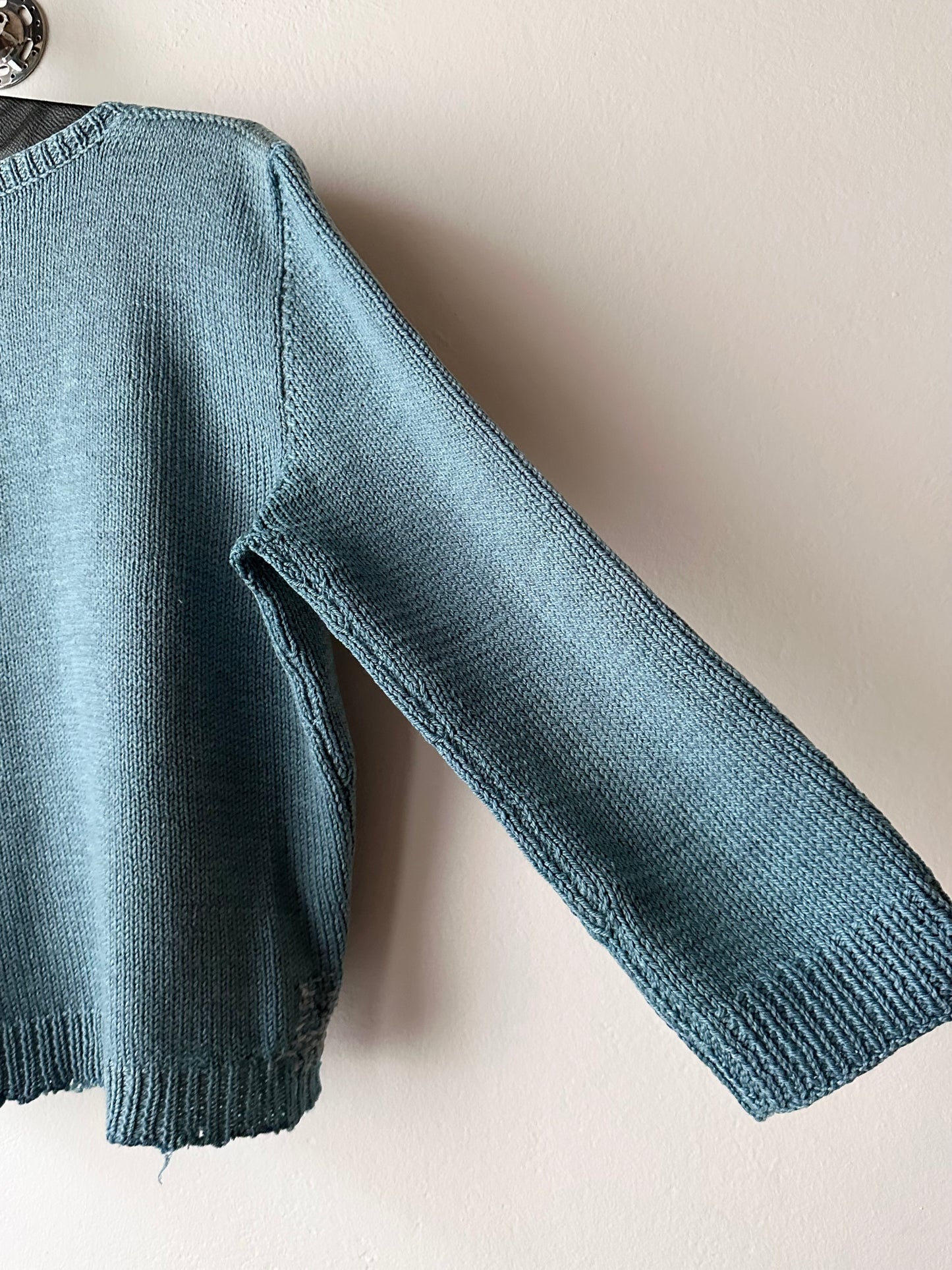 French wool jumper with mendings