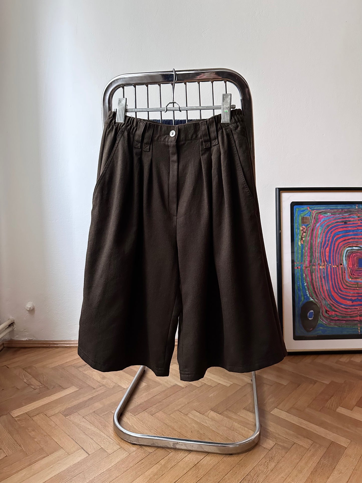 wool brown half trouser