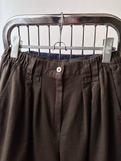 wool brown half trouser