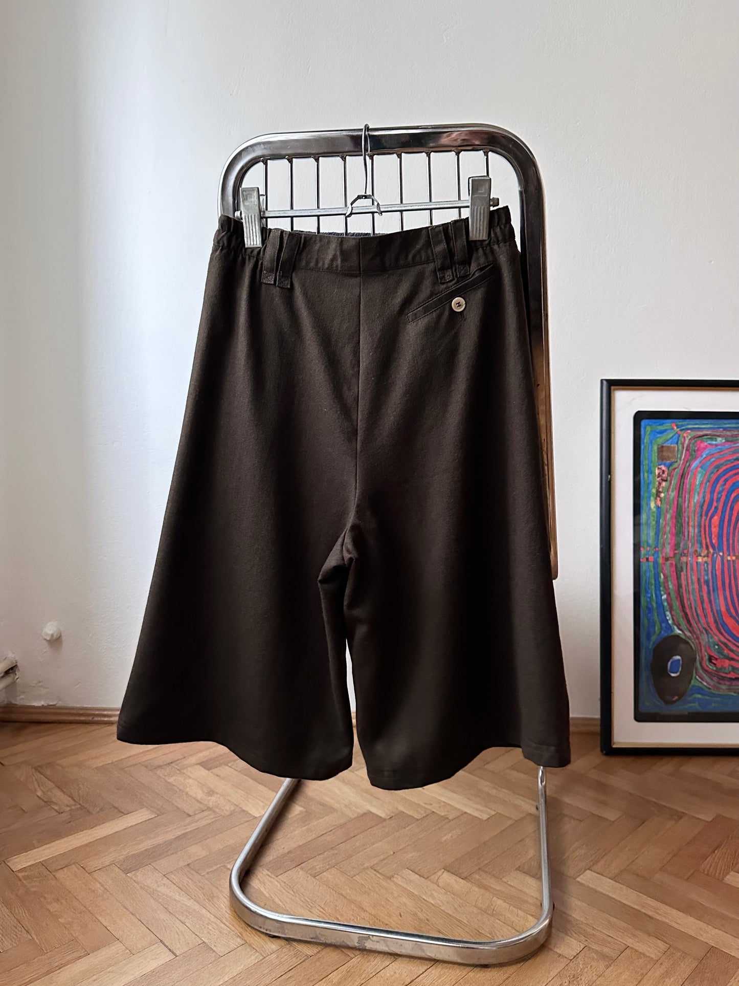 wool brown half trouser