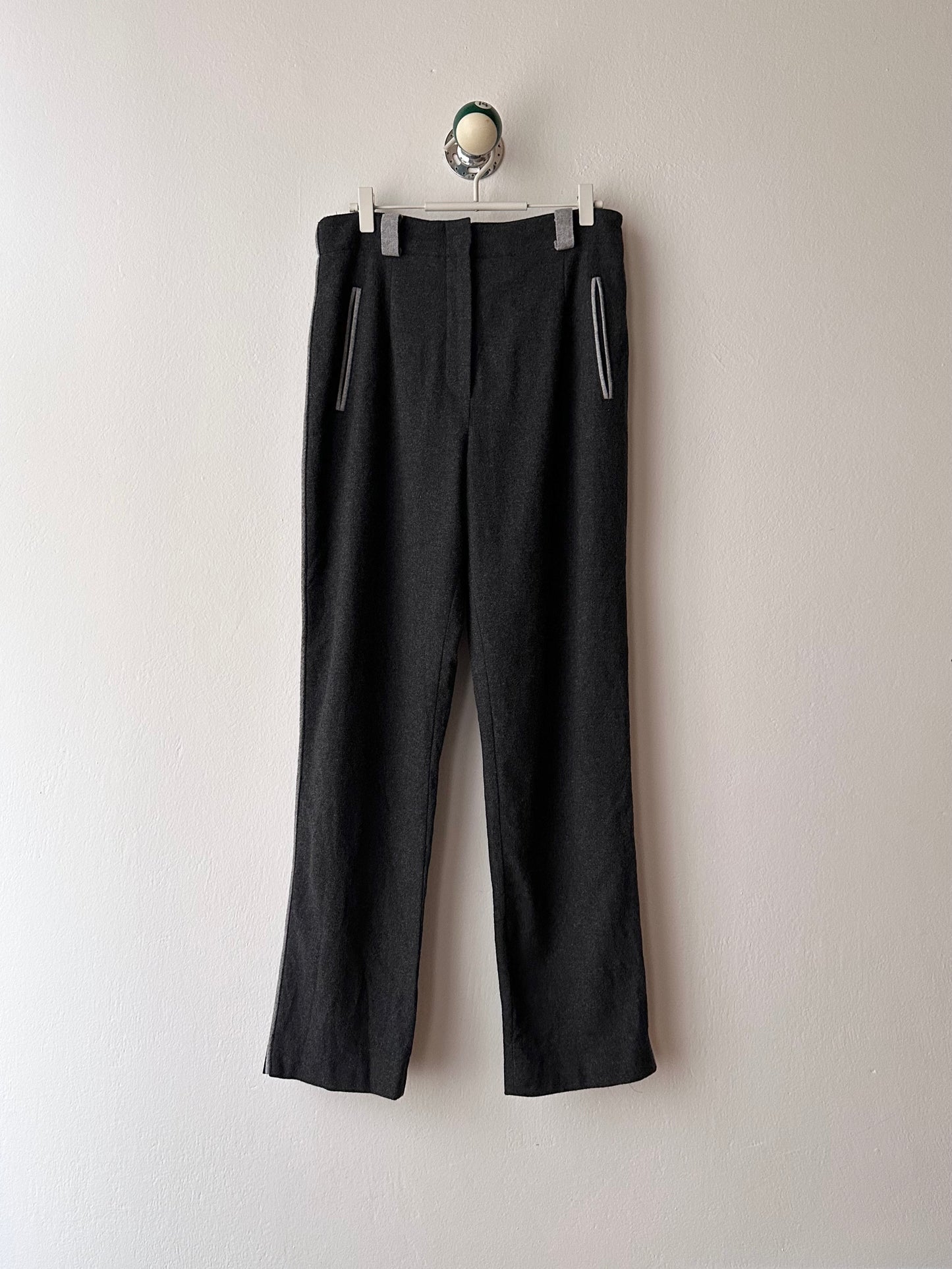 wool felt trouser in charcoal