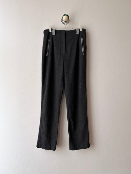 wool felt trouser in charcoal