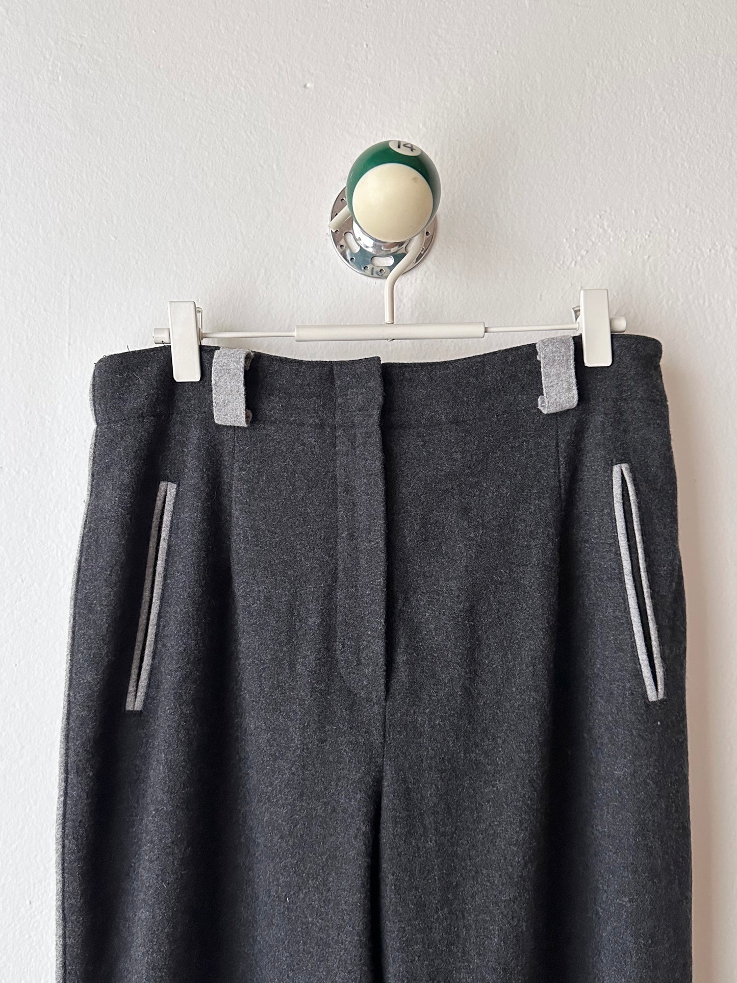 wool felt trouser in charcoal