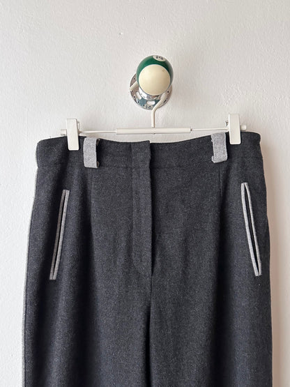 wool felt trouser in charcoal