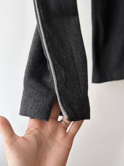 wool felt trouser in charcoal
