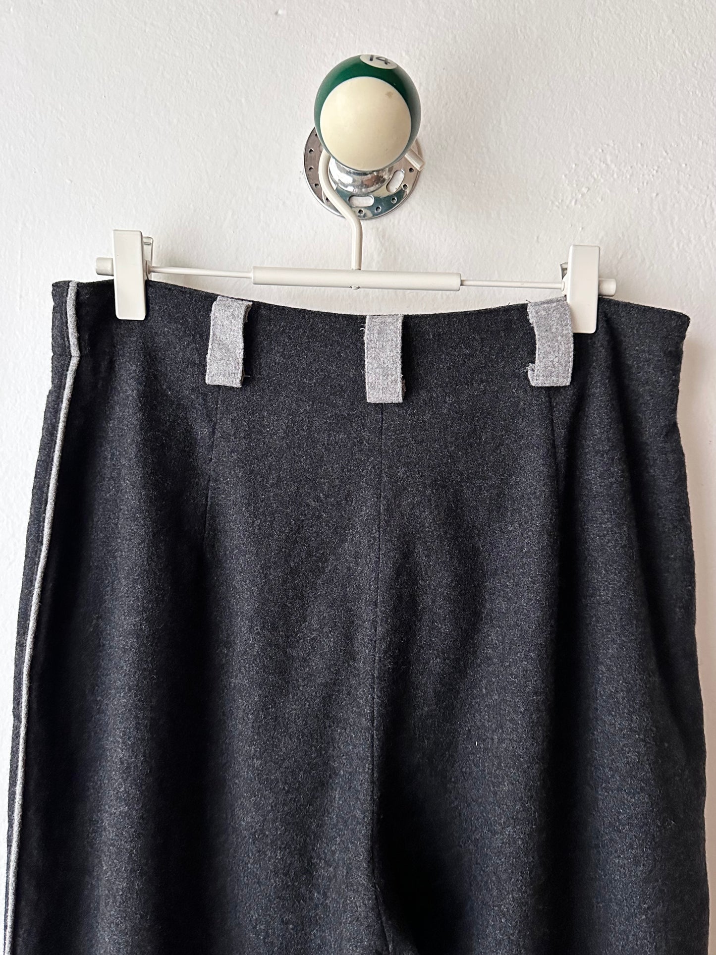 wool felt trouser in charcoal