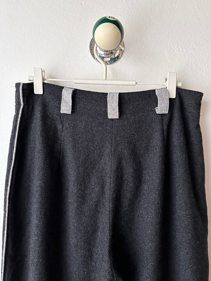 wool felt trouser in charcoal