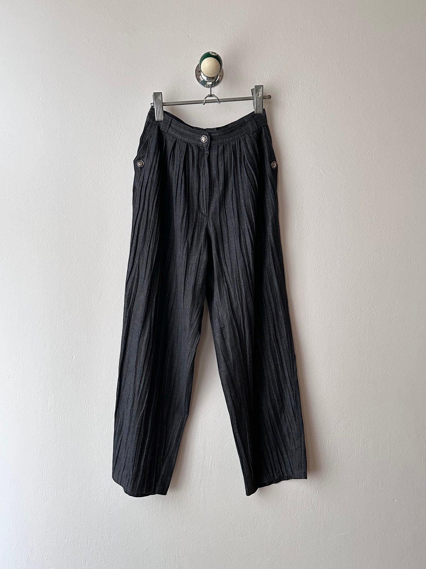 80s Italy pleated denim