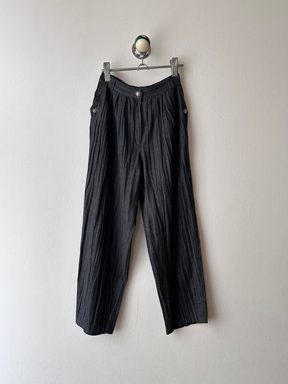 80s Italy pleated denim