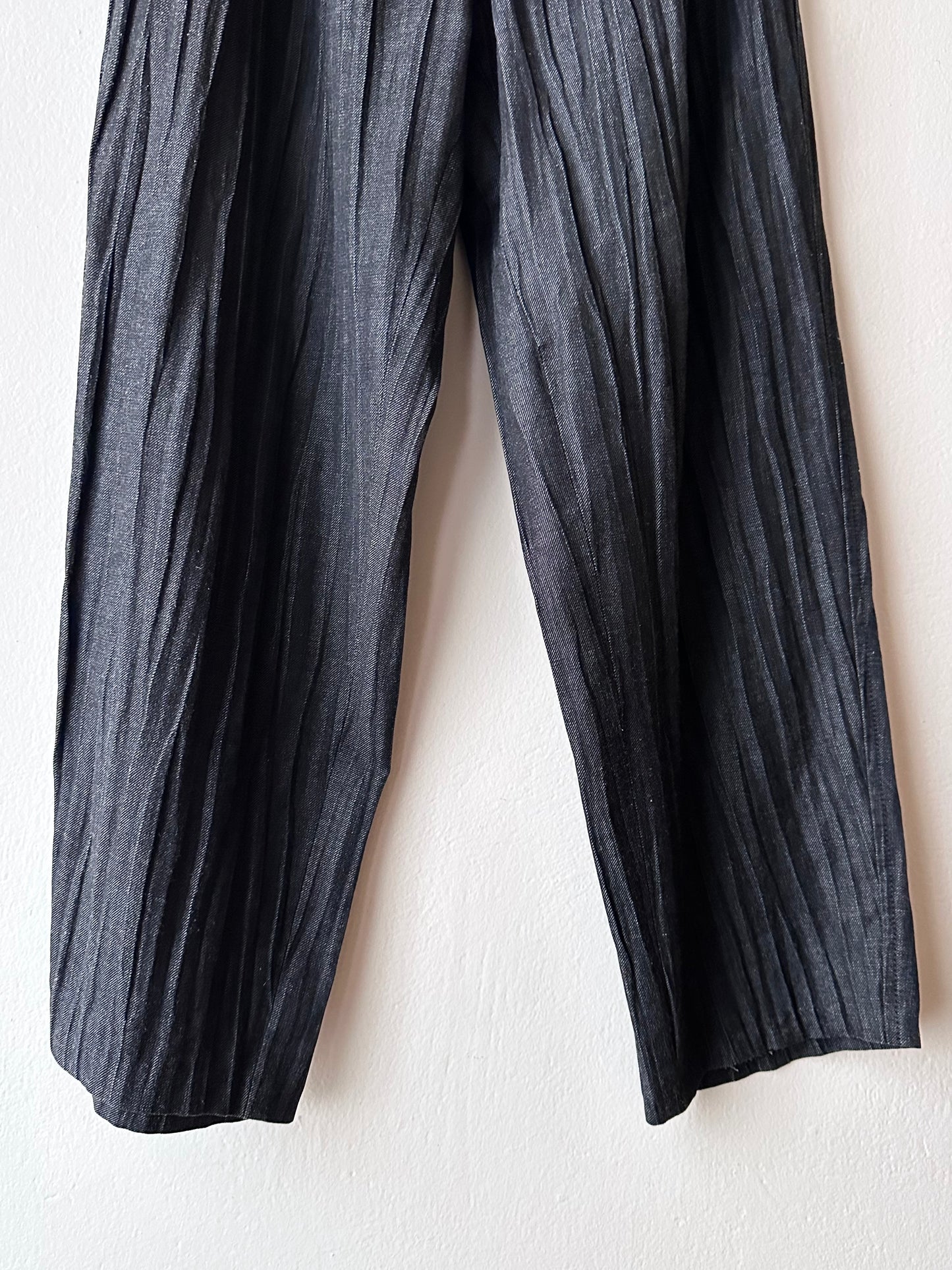 80s Italy pleated denim