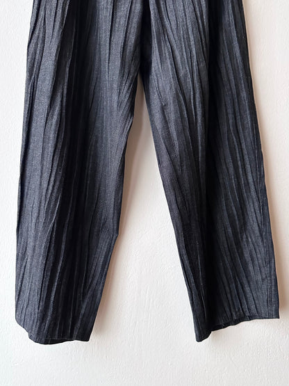 80s Italy pleated denim