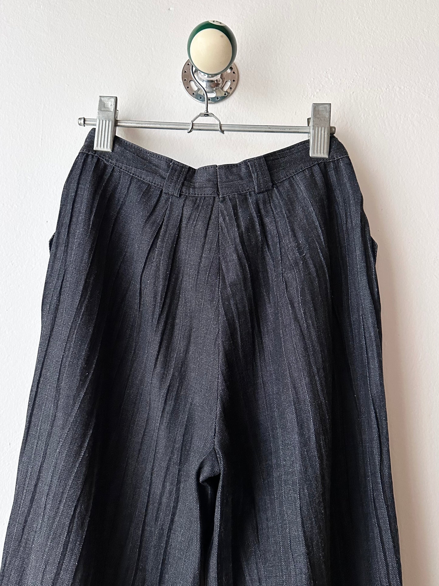 80s Italy pleated denim