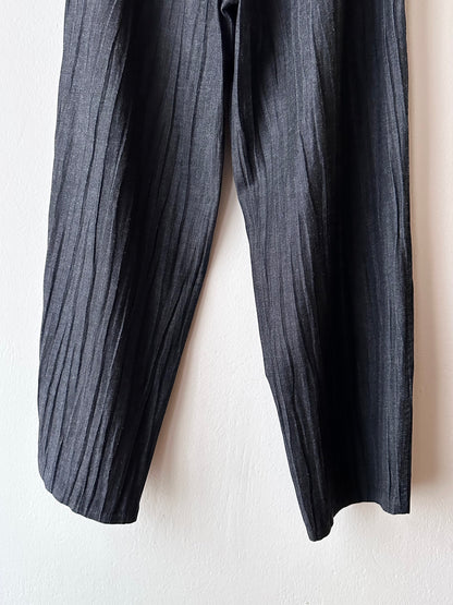 80s Italy pleated denim