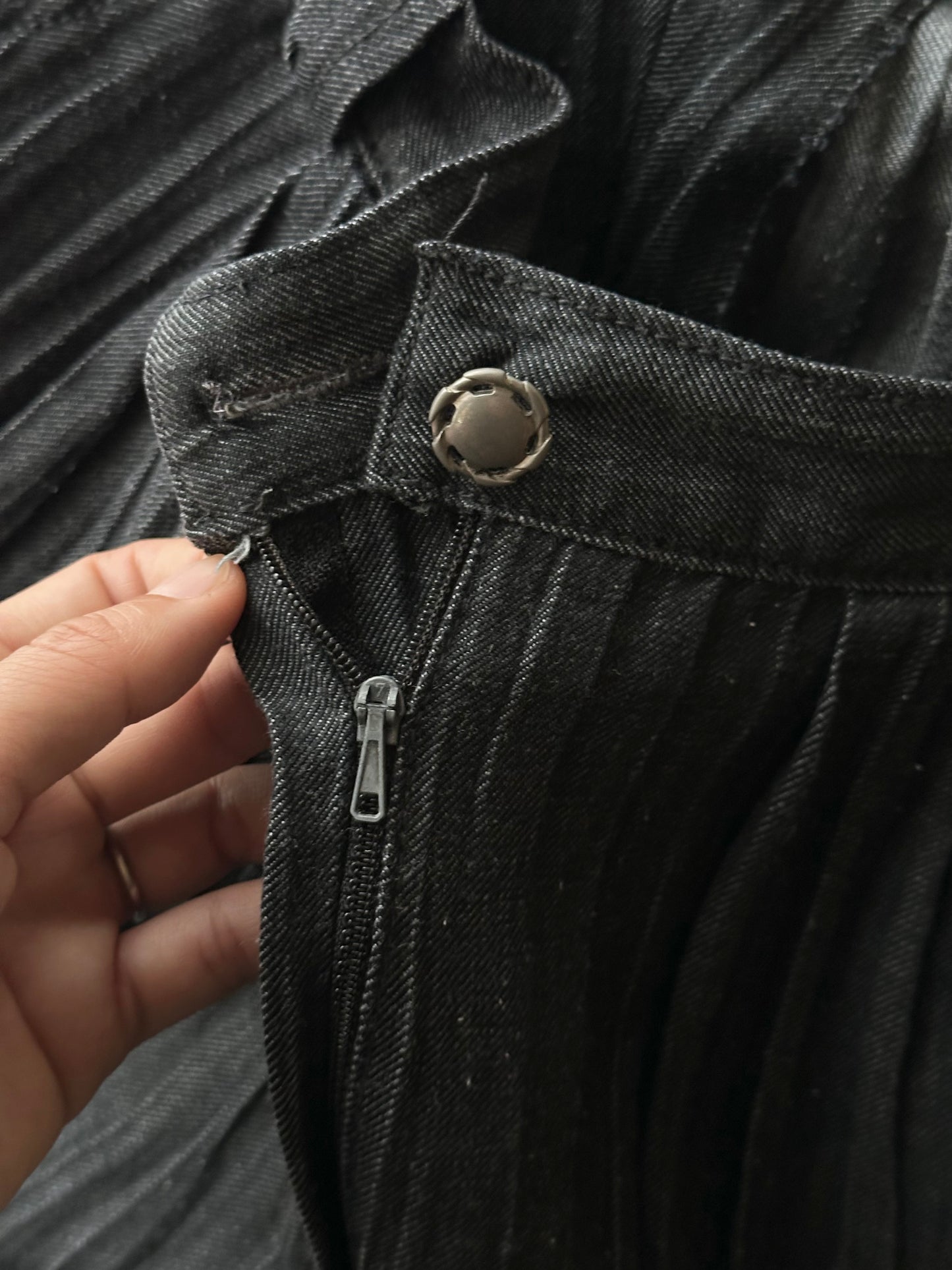 80s Italy pleated denim