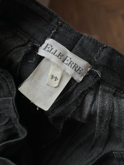 80s Italy pleated denim