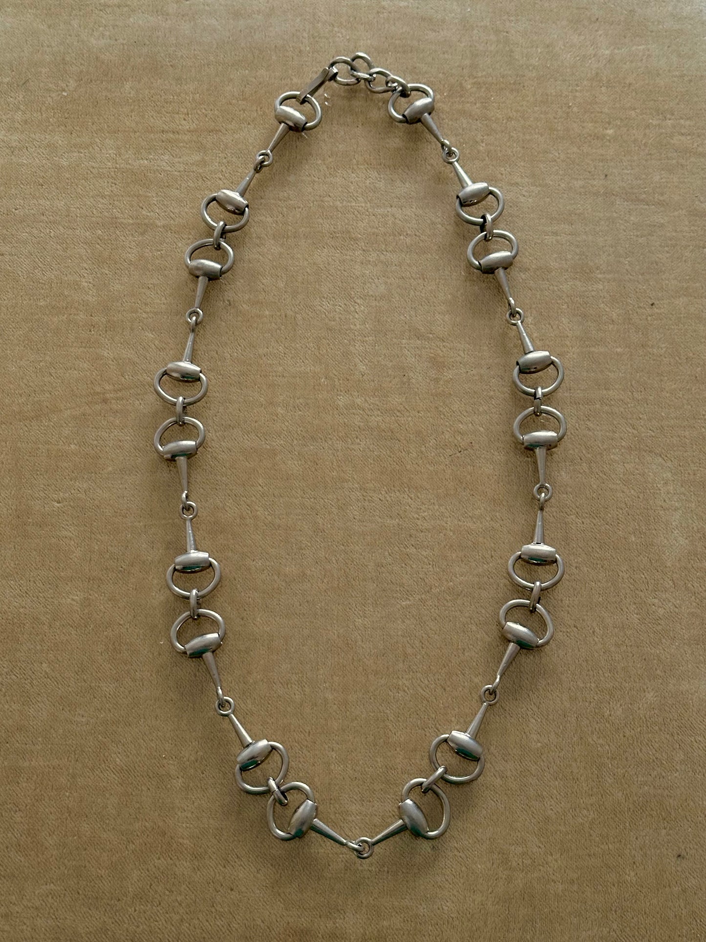 French horsebit metal necklace / belt chain