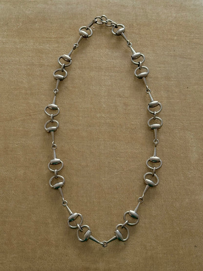 French horsebit metal necklace / belt chain