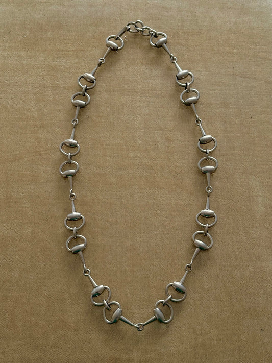 French horsebit metal necklace / belt chain